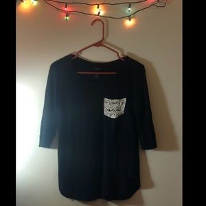 Black rue 21 quarter sleeve shirt